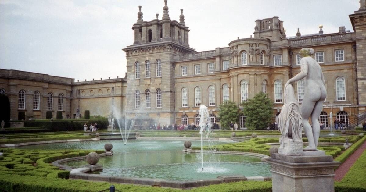 The baroque facade of Blenheim Palace