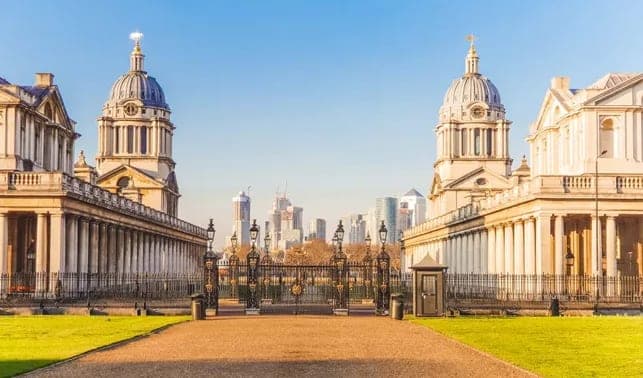 The Old Royal Naval College at Greenwich beside the Thames