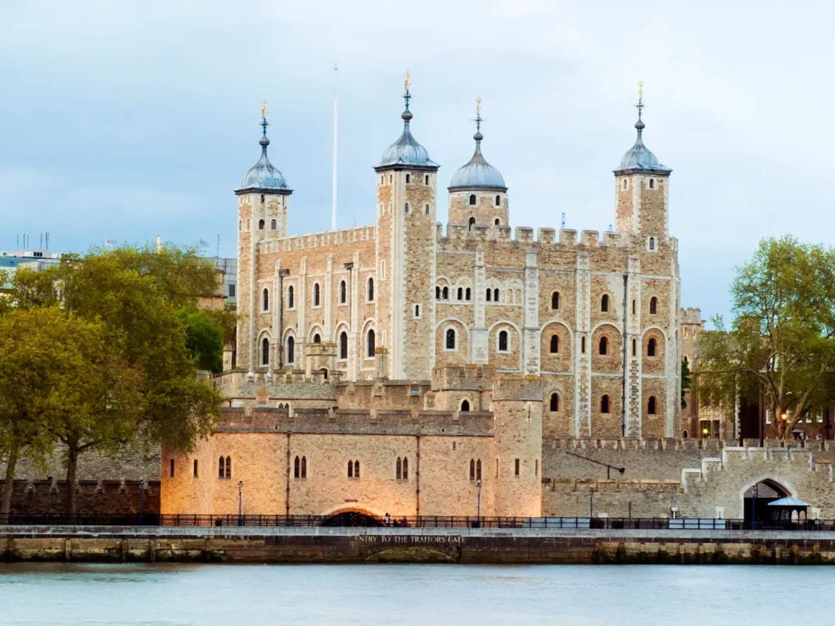 The Tower of London beside the River Thames