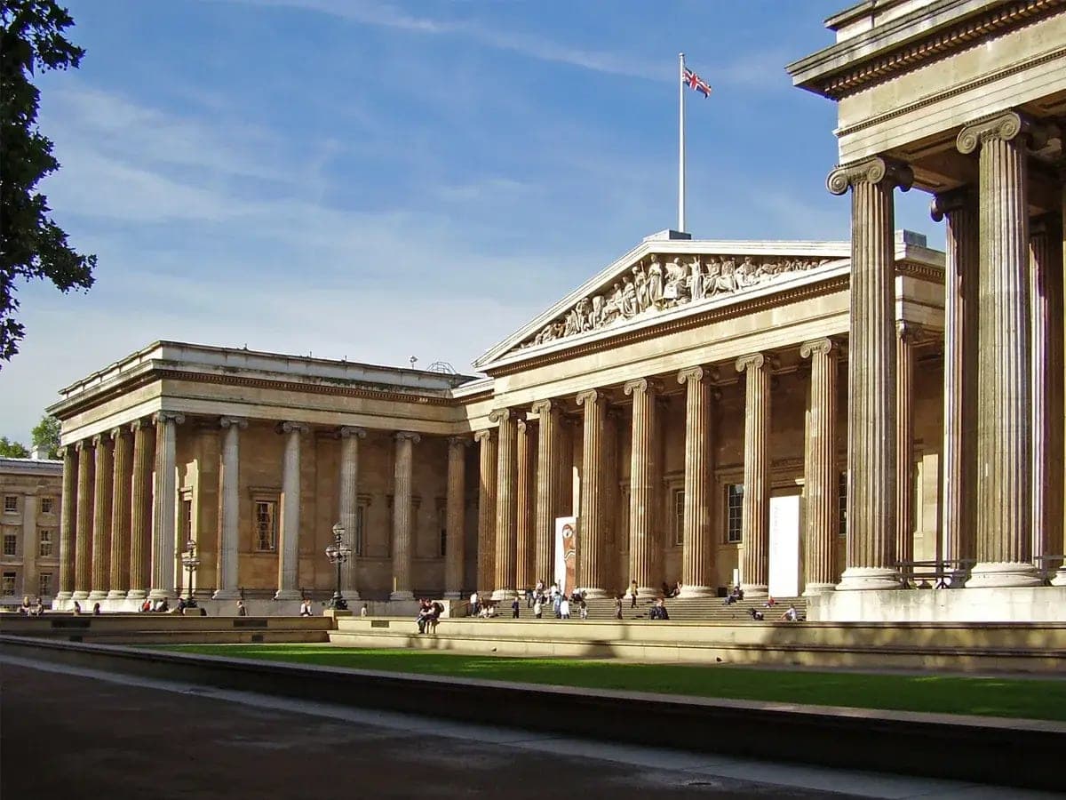 The columned front of the British Museum