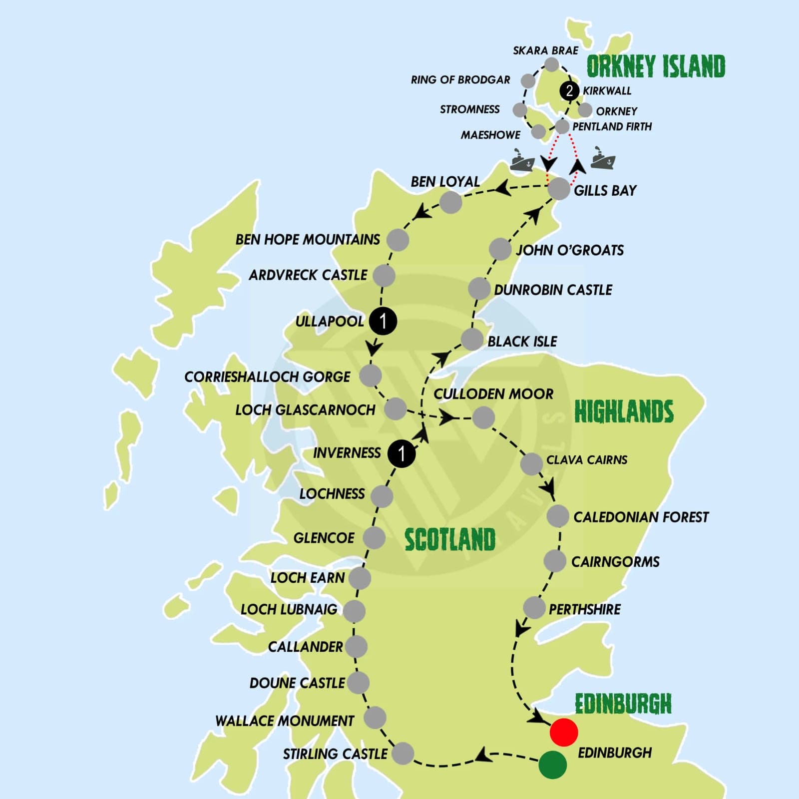 Scotland's north coastal road and shoreline