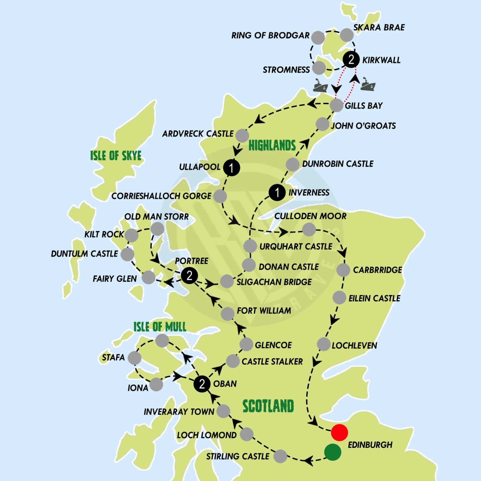 Scottish islands and sea cliffs