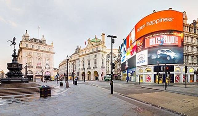 Piccadilly Circus with its illuminated advertising screens